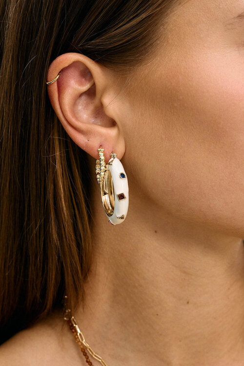 Anna & Nina Gold Tutti Frutti Hoop-Ohrringe