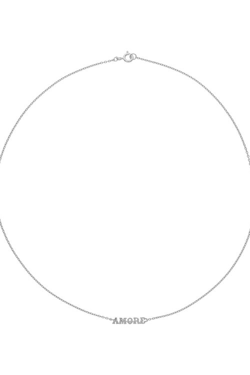Anna & Nina Silber Amore Halskette