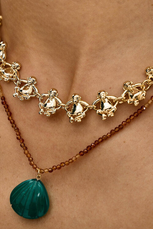 Anna & Nina Goldener Affen-Schleifen-Choker