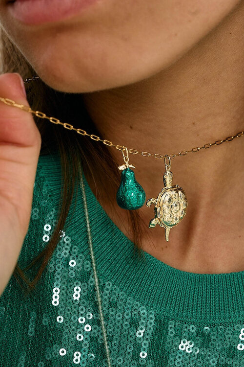 Anna & Nina Goldene Flüsternde Schildkröten-Anhänger