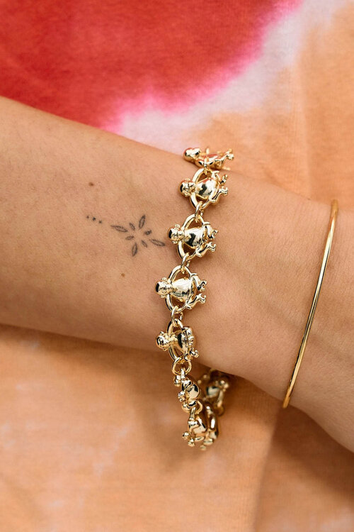 Anna & Nina Gold Monkey Loop Armband