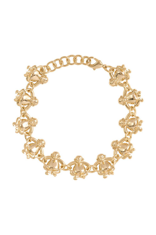 Anna & Nina Gold Monkey Loop Armband