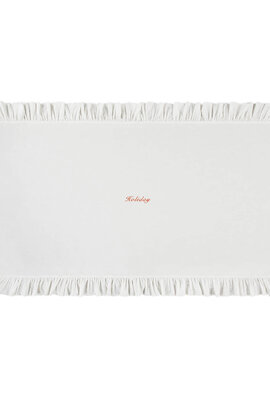 Anna & Nina Weiße Holiday Ruffle Tischdecke