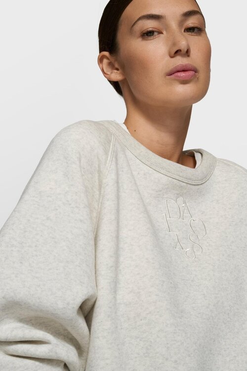 10Days Soft White Melee asymmetrischer Pullover