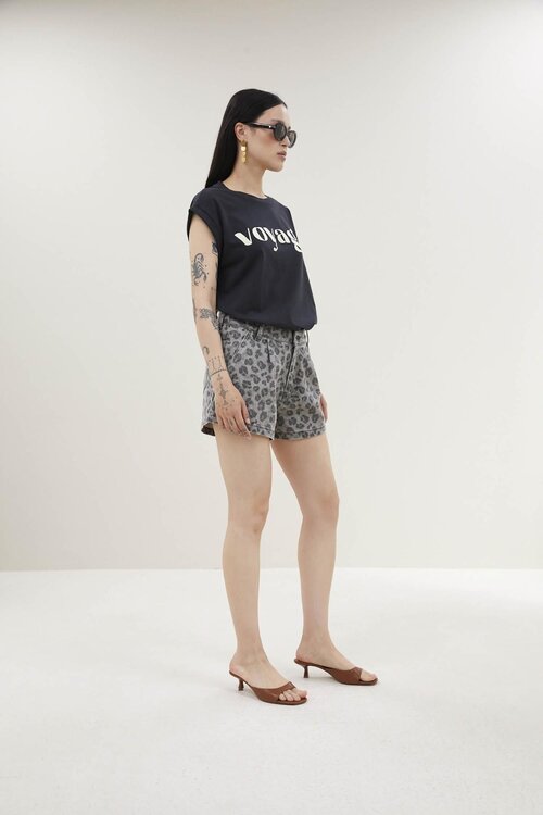 By Bar Graue June Grey Cheetah Shorts