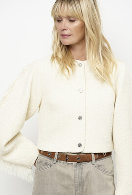 Dante 6 Off White Vale Fringe Boucle Jacke