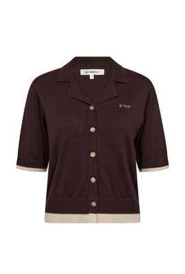 Co'couture Braune Lue Crop-Strickjacke