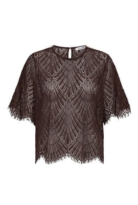 Co'couture Braune Leti Spitzenbluse