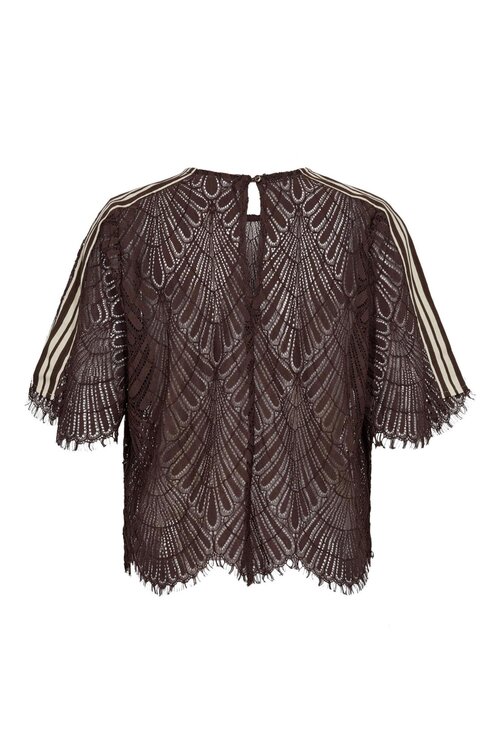 Co'couture Braune Leti Spitzenbluse