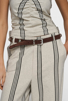 10Days Brauner Wildledergürtel mit Nieten