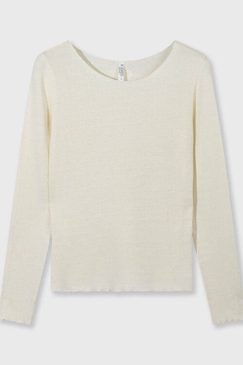 10Days Vanilla Langarmshirt aus Mesh