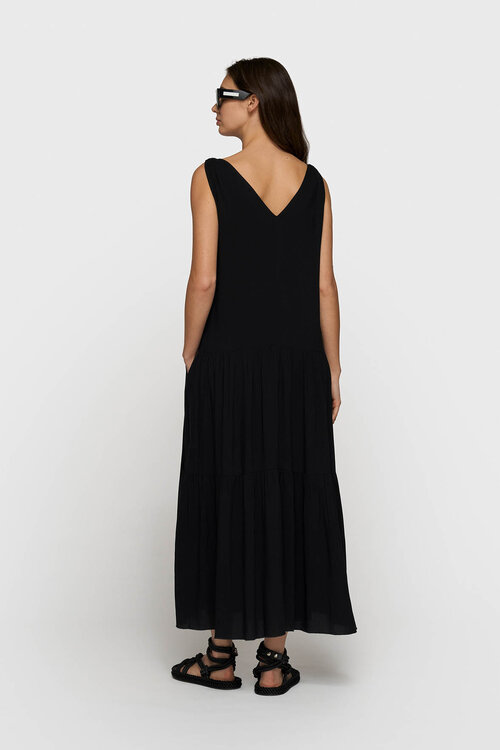 10Days Schwarzes fließendes Maxikleid