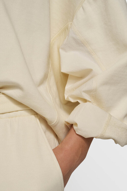 10Days Vanillepullover mit V-Ausschnitt aus Fleece