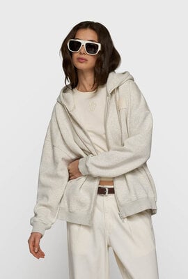 10Days Weiche weiße Strickjacke mit Reißverschluss