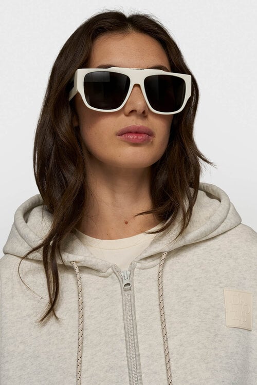 10Days Weiche weiße Strickjacke mit Reißverschluss