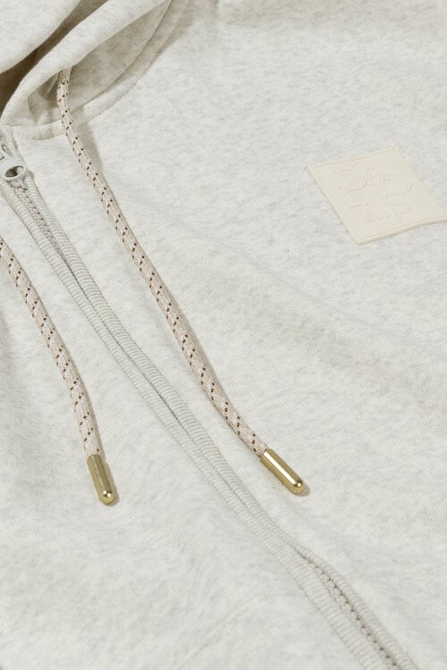10Days Weiche weiße Strickjacke mit Reißverschluss