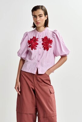 Essentiel Antwerp Rosa Bluse Kurzer Ärmel