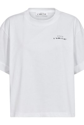 Haute L'Amitie Weißes Crop-T-Shirt mit Rundhalsausschnitt