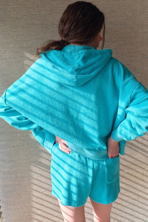 American Vintage Türkis Flauschig kurz