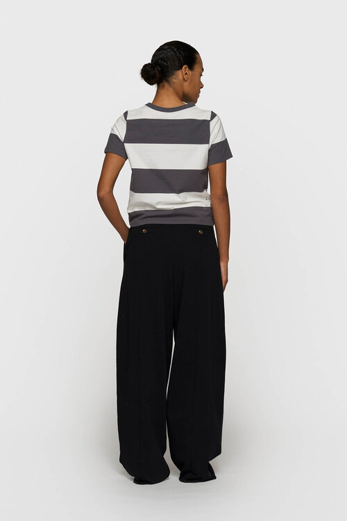 10Days Braun/Weiß gestreiftes Petite-T-Shirt