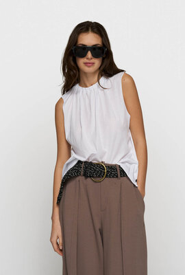 10Days Weißes plissiertes Oberteil aus Jersey