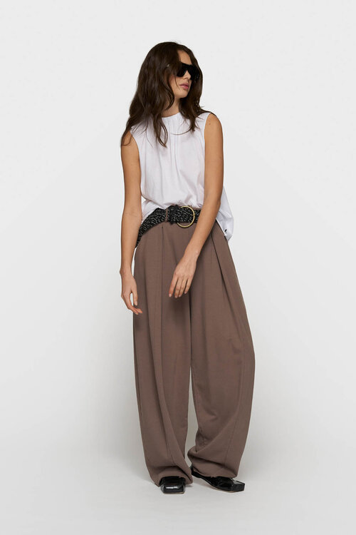 10Days Weißes plissiertes Oberteil aus Jersey