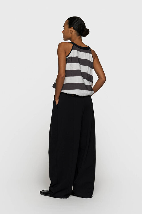 10Days Braun/Weiß gestreiftes Neckholder-Top