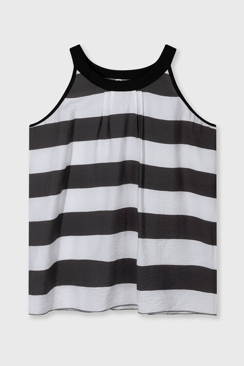 10Days Braun/Weiß gestreiftes Neckholder-Top