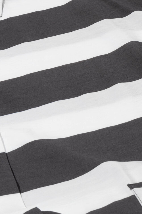 10Days Braun/Weißes A-Linien-Kleid mit Streifen