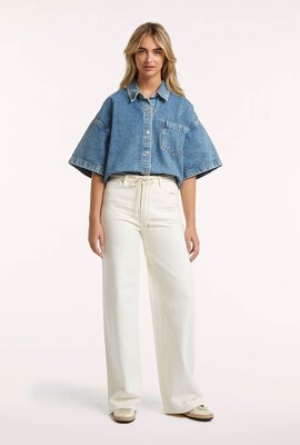 Circle Of Trust Off White Jona Coloured Denim Wide Leg