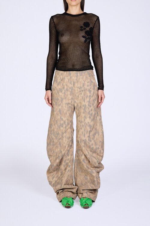 Ganni Schwarzes Mesh-Shirt