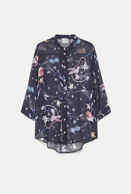 Forte_Forte Dunkelblaue Bluse