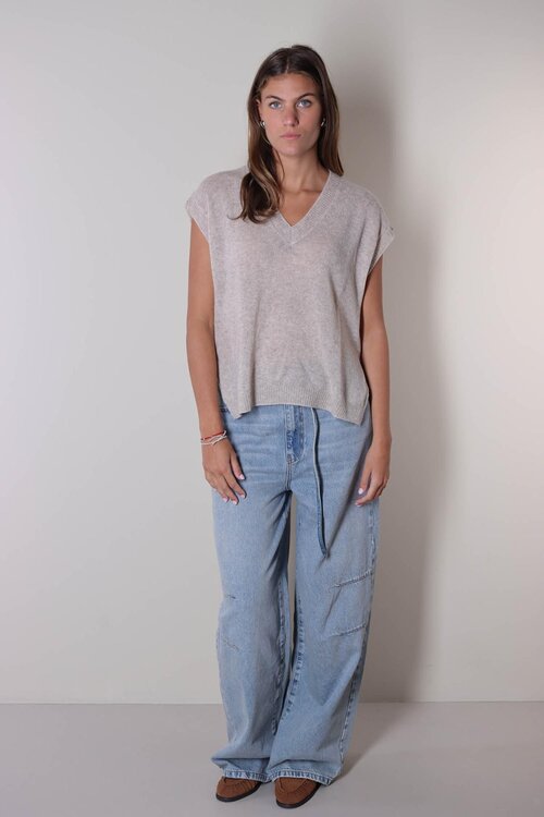 Absolut Cashmere Beige Samantha ärmelloser Pullover