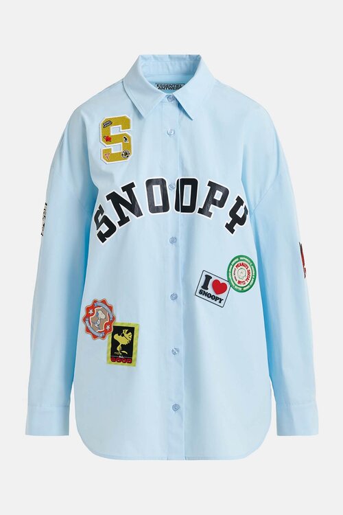Essentiel Antwerp Blaues Snoopy-Patch-Hemd