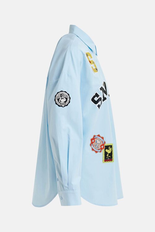 Essentiel Antwerp Blaues Snoopy-Patch-Hemd
