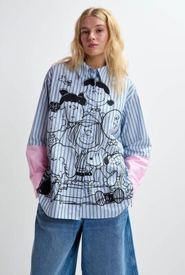 Essentiel Antwerp Blaues besticktes Familienshirt