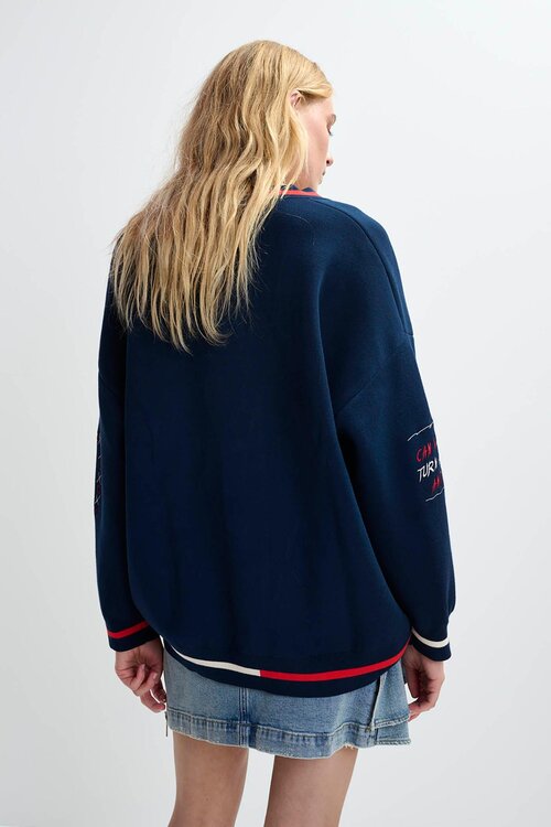 Essentiel Antwerp Dunkelblauer Snoopy Embo Cardigan