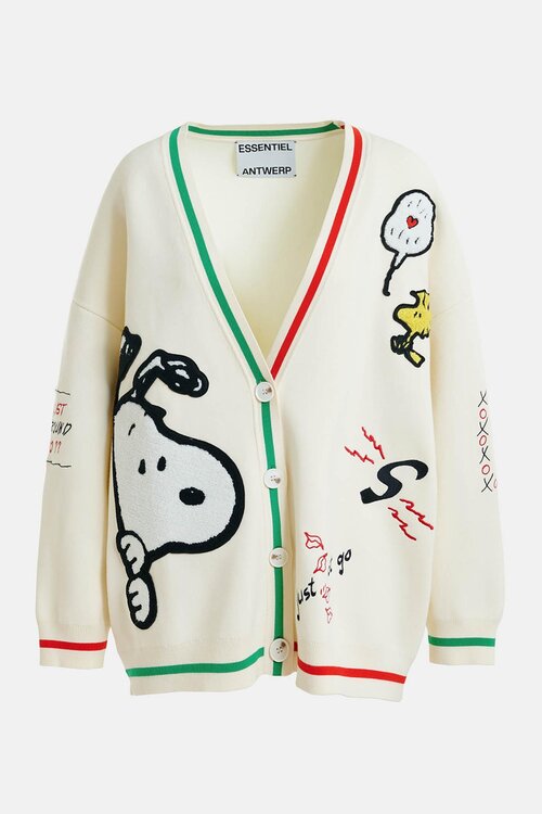 Essentiel Antwerp Off White Snoopy Embo Cardigan