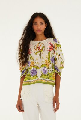 Farm Rio Off White Bluse