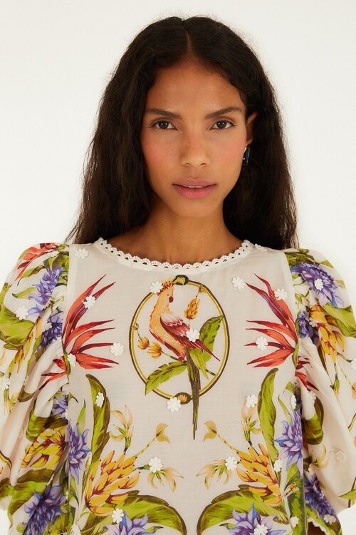 Farm Rio Off White Bluse