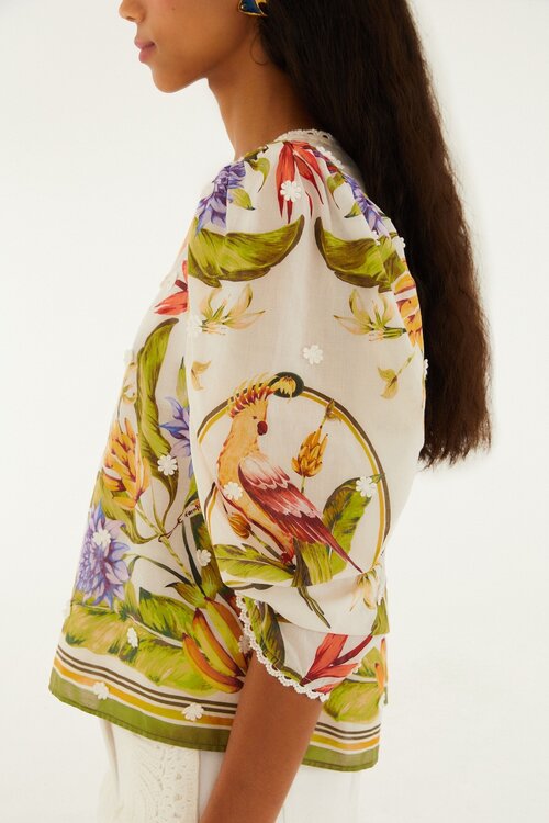 Farm Rio Off White Bluse