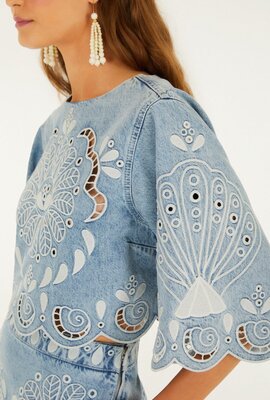 Farm Rio Blaue Bluse