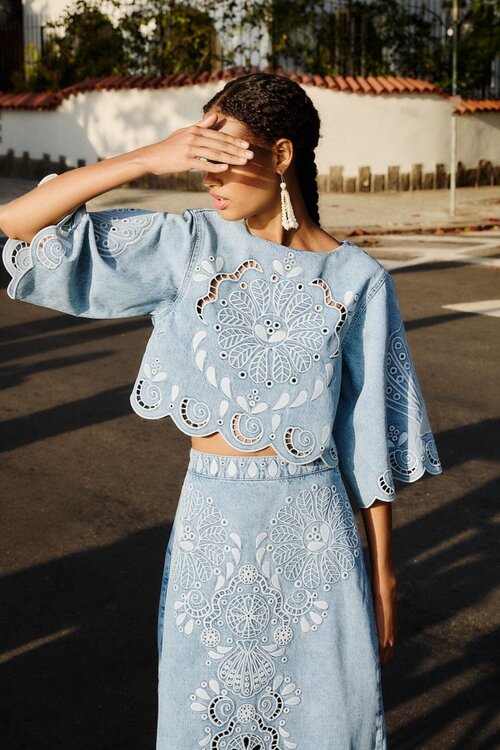 Farm Rio Blaue Bluse