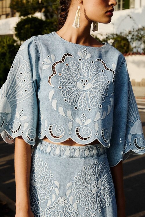 Farm Rio Blaue Bluse