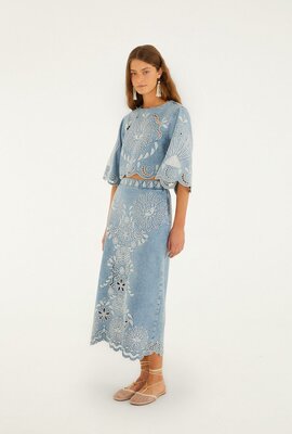 Farm Rio Blaue Midi-Rock