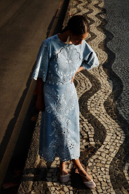 Farm Rio Blaue Midi-Rock