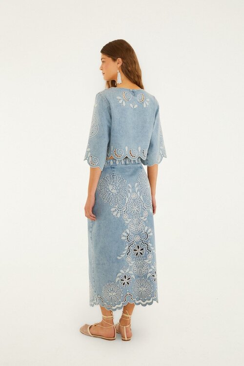 Farm Rio Blaue Midi-Rock