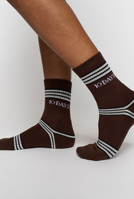 10Days Tiefbraune Socken Streifen