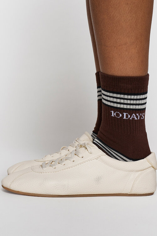 10Days Tiefbraune Socken Streifen