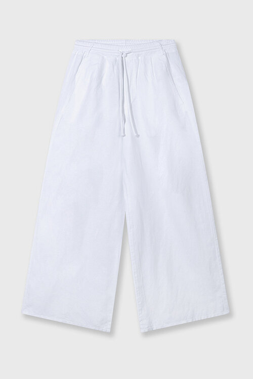 10Days Weiße Baumwoll-Leinenhose